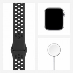 Apple Watch Nike Series 6, 40 мм, корпус из алюминия цвета «серый космос», спортивный ремешок Nike цвета «антрацитовый/чёрный»